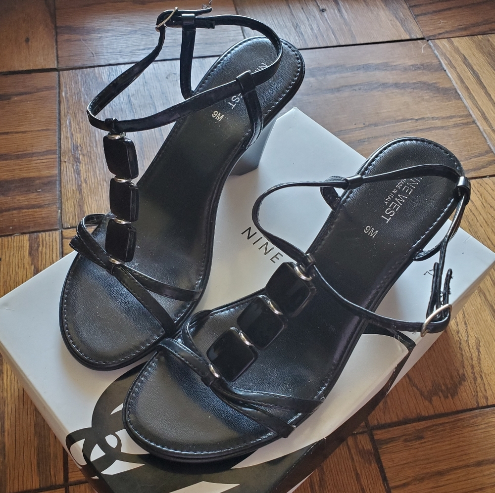 Nine West Wedge Sandal with Front Jewel Design
